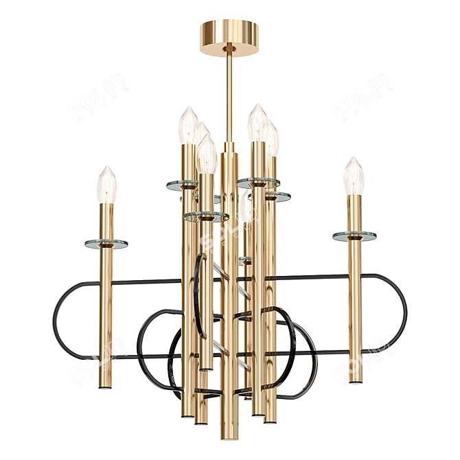 Elegant Brass Sciolari Chandelier 3D model image 1