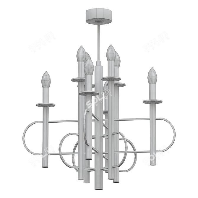 Elegant Brass Sciolari Chandelier 3D model image 2