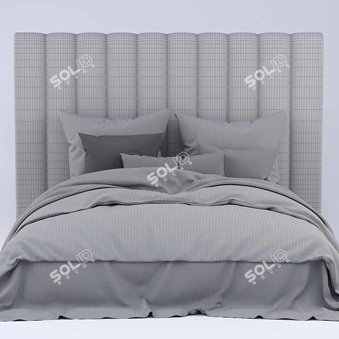 Sleek Corona-Rendered Modern Bed 3D model image 3