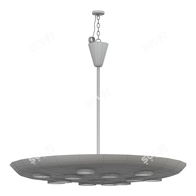 Sleek Black Saucer Pendant 3D model image 2
