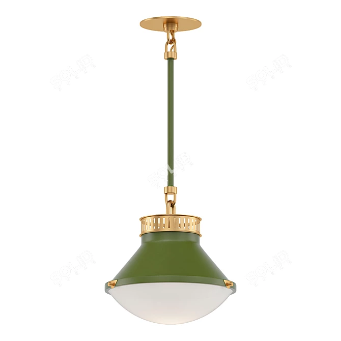 Sleek Metal Pendant Light 3D model image 1