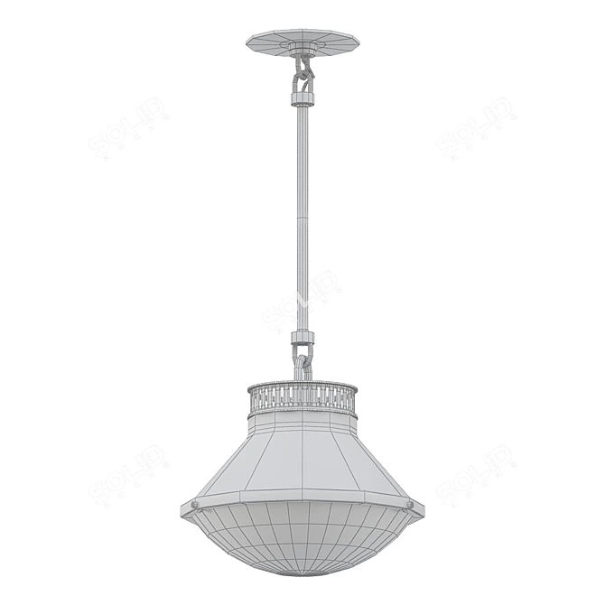 Sleek Metal Pendant Light 3D model image 2