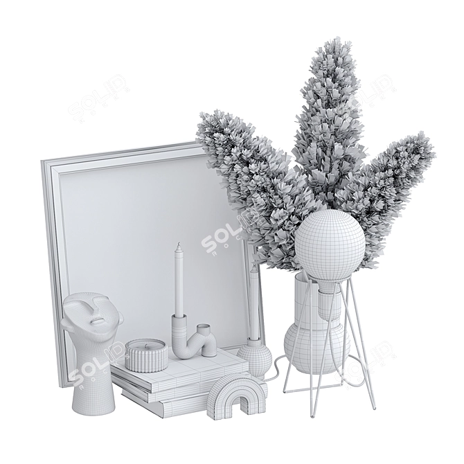 Pampas Grass Decor Set 3D model image 4