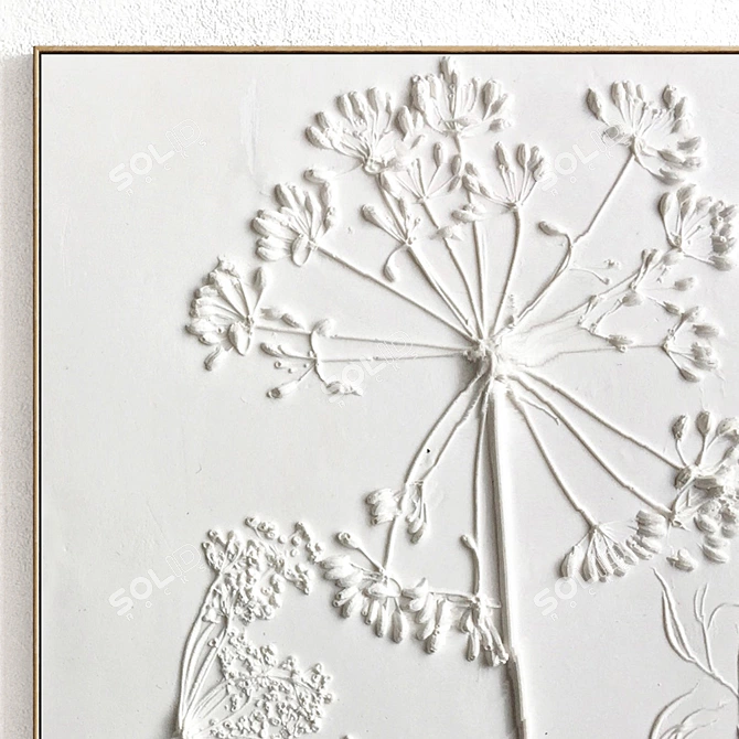 Plaster Dual Photo Frame Set 3D model image 2