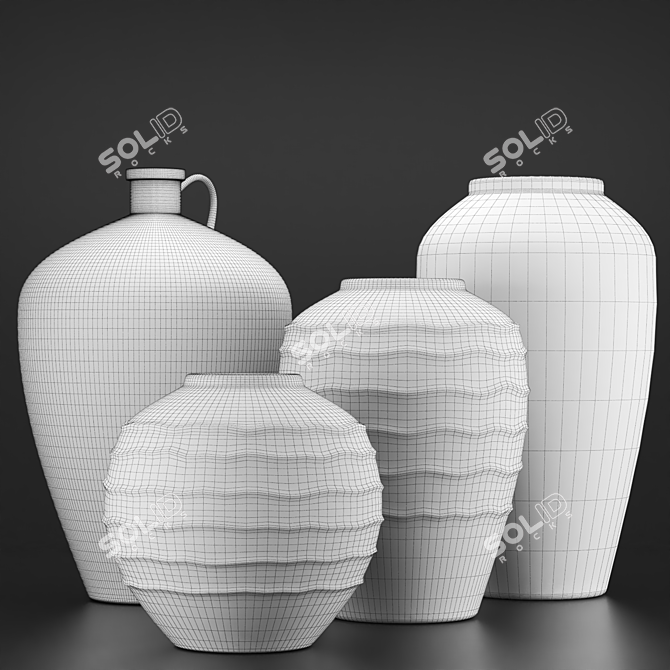 Handcrafted Concrete Vase Texture Bundle 3D model image 2