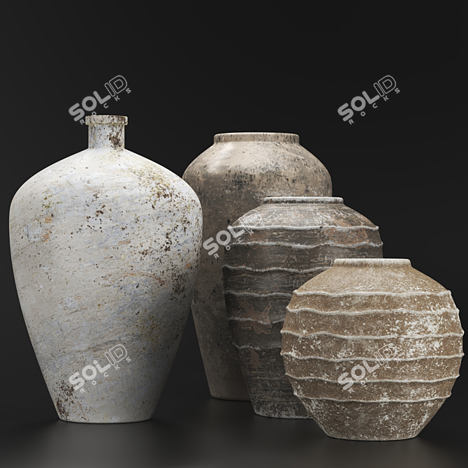 Handcrafted Concrete Vase Texture Bundle 3D model image 3