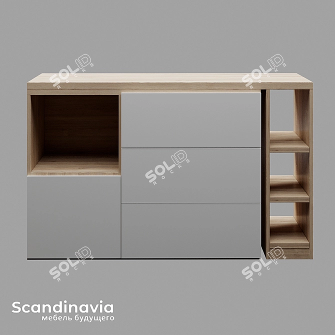 Transformer Dresser Scandinavia 3D model image 2