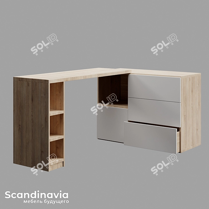 Transformer Dresser Scandinavia 3D model image 4