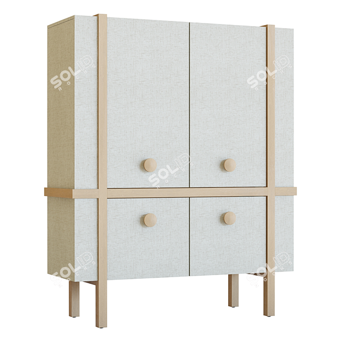 Sands Grasscloth Cabinet 3D Model 3D model image 1