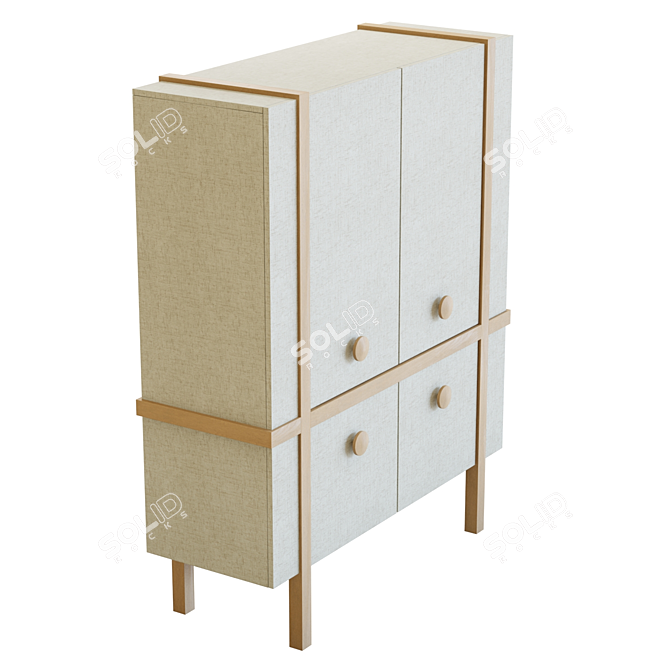 Sands Grasscloth Cabinet 3D Model 3D model image 2