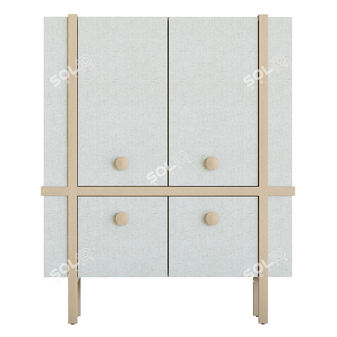 Sands Grasscloth Cabinet 3D Model 3D model image 3