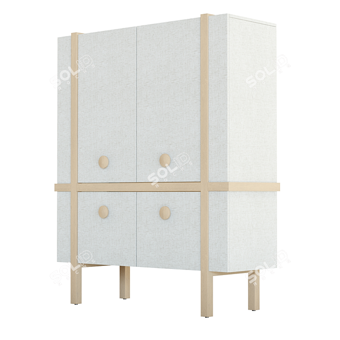 Sands Grasscloth Cabinet 3D Model 3D model image 4