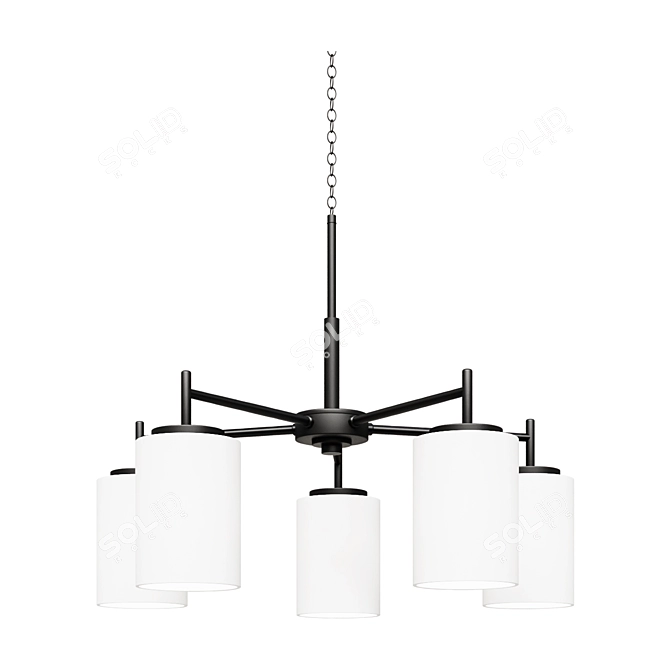Modern Chandelier Light Black Glass 3D model image 1