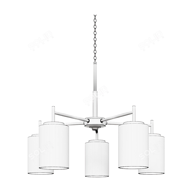 Modern Chandelier Light Black Glass 3D model image 2