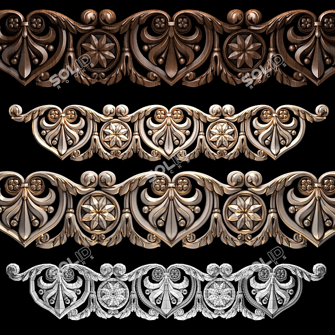  CNC Wood Carving Model 5555 3D model image 1