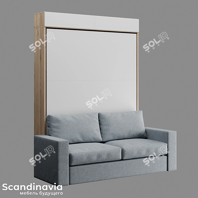 Title: Scandi S Transforming Bed Wardrobes 3D model image 4