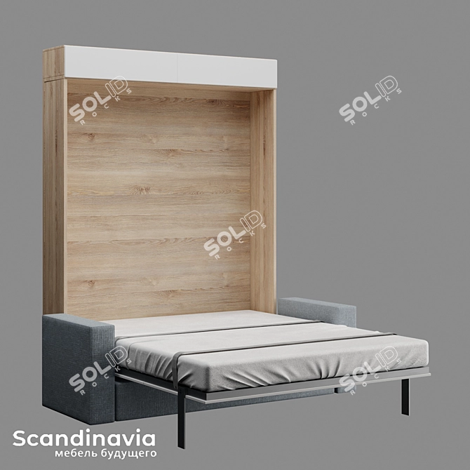 Title: Scandi S Transforming Bed Wardrobes 3D model image 5