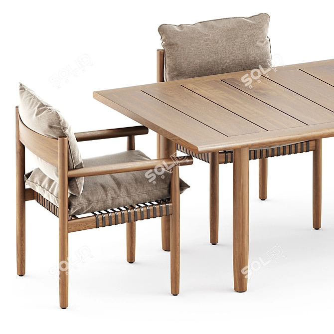 Tibbo Dedon Armchair and Table 3D model image 2