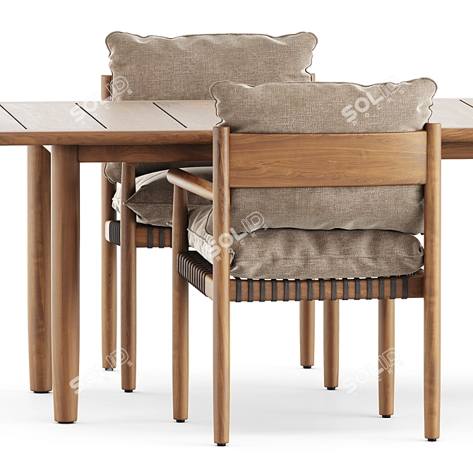 Tibbo Dedon Armchair and Table 3D model image 3