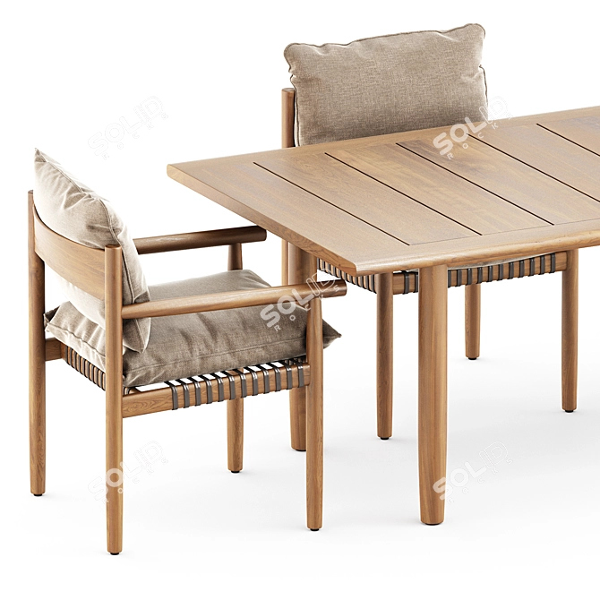 Tibbo Dedon Armchair and Table 3D model image 8