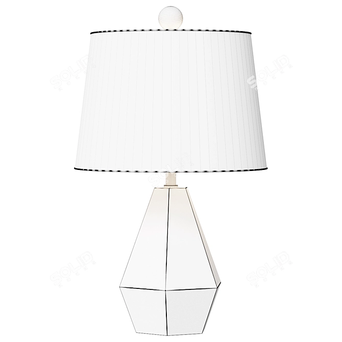 Ivory Seashell Table Lamp Set 3D model image 2