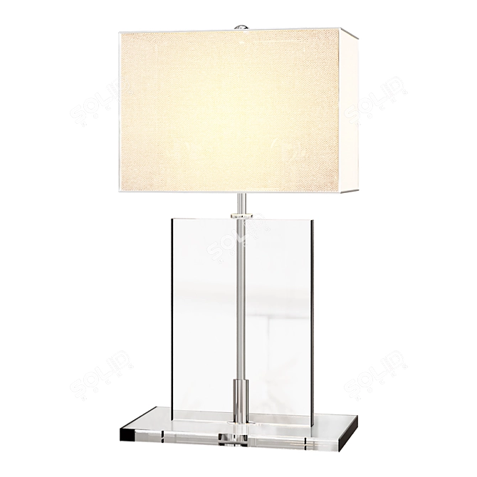 Elegant Clear Crystal Table Lamp 3D model image 1