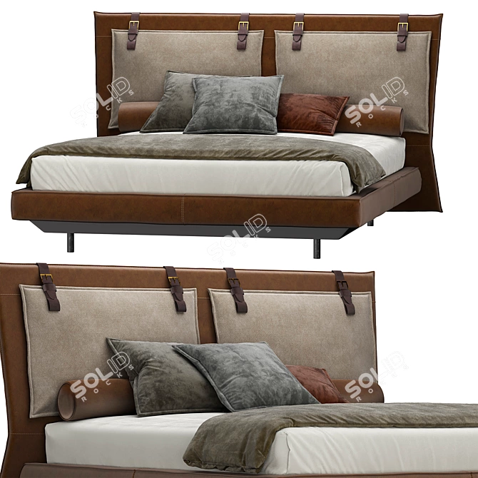 Modern Bed Belt Basso AirBox 3D model image 1