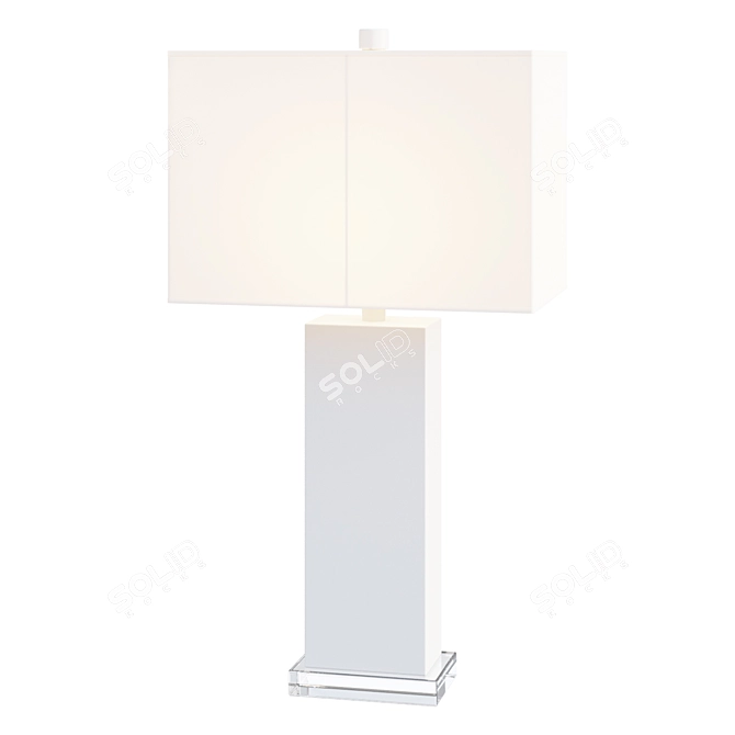 Elegant White Alabaster Table Lamp 3D model image 1