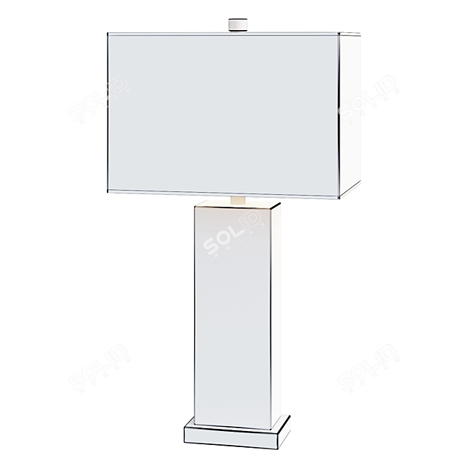 Elegant White Alabaster Table Lamp 3D model image 2