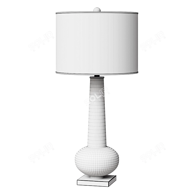 Elegant Navy Glass Table Lamp 3D model image 2