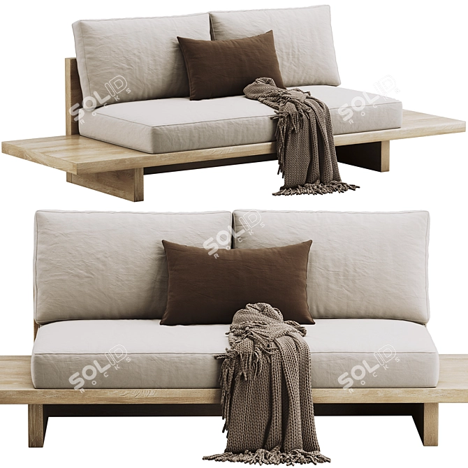 Modern Zen Urban Sofa 3D model image 1