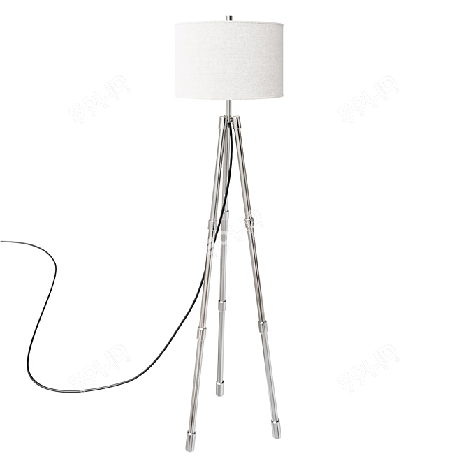 Decorative Chrome LED Floor Lamp 3D model image 1