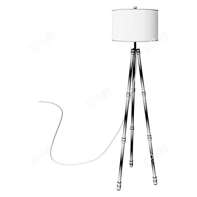 Decorative Chrome LED Floor Lamp 3D model image 2