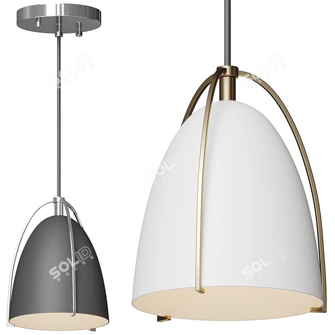 Sleek Industrial Pendant Light 3D model image 1