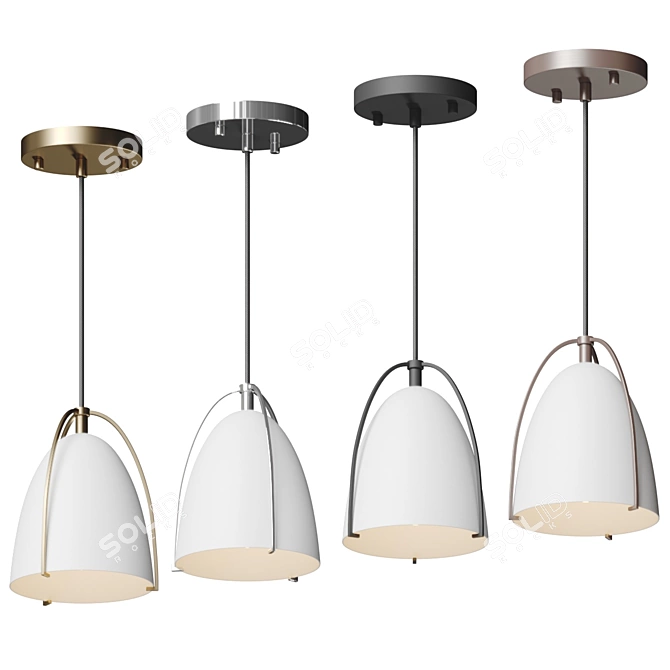 Sleek Industrial Pendant Light 3D model image 3