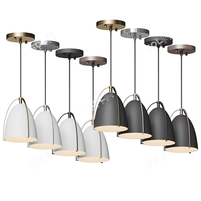 Sleek Industrial Pendant Light 3D model image 4