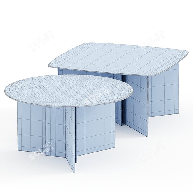 Elegant Thrim Tempered Glass Table 3D model image 2