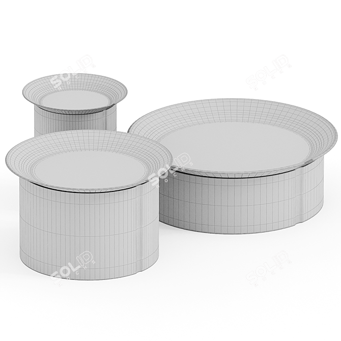 Modern Steel Garden Side Tables 3D model image 2