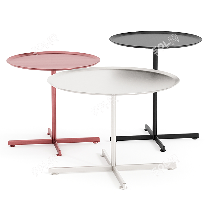 Elegant Stainless Steel Garden Tables 3D model image 1