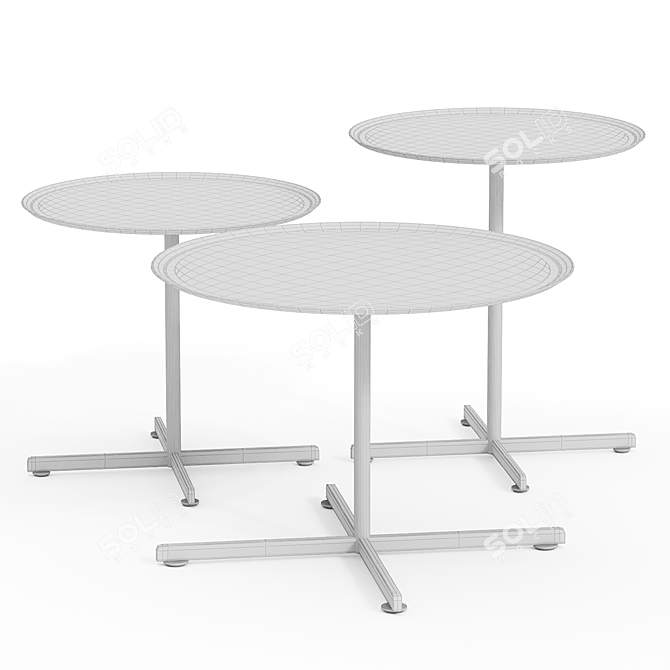 Elegant Stainless Steel Garden Tables 3D model image 2