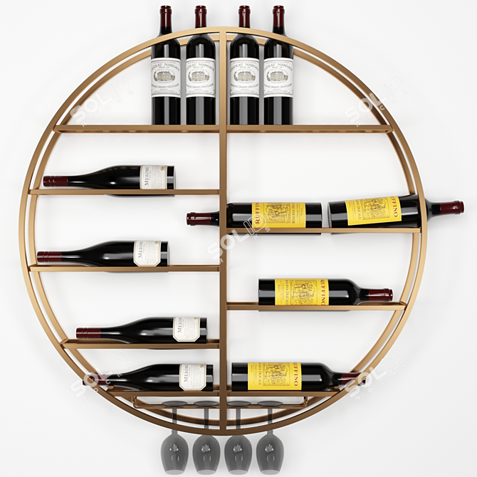 Modern 3D Wine Rack 3D model image 1