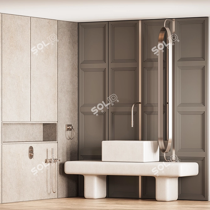 Modern Bathroom Furniture Set 05 3D model image 1