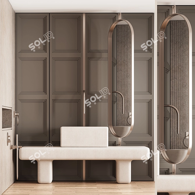 Modern Bathroom Furniture Set 05 3D model image 2