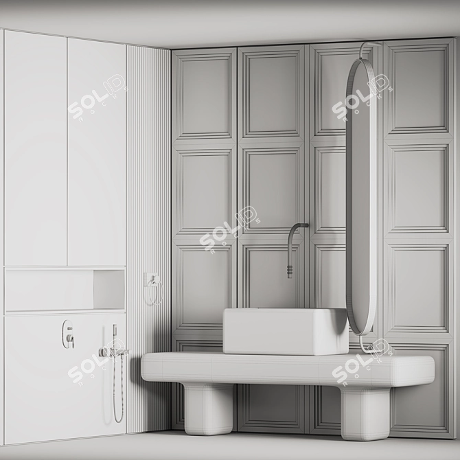 Modern Bathroom Furniture Set 05 3D model image 7