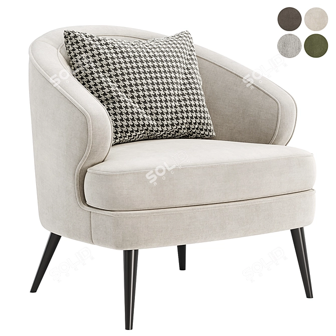 Elegant Xangai Armchair, Exceptional Comfort 3D model image 1