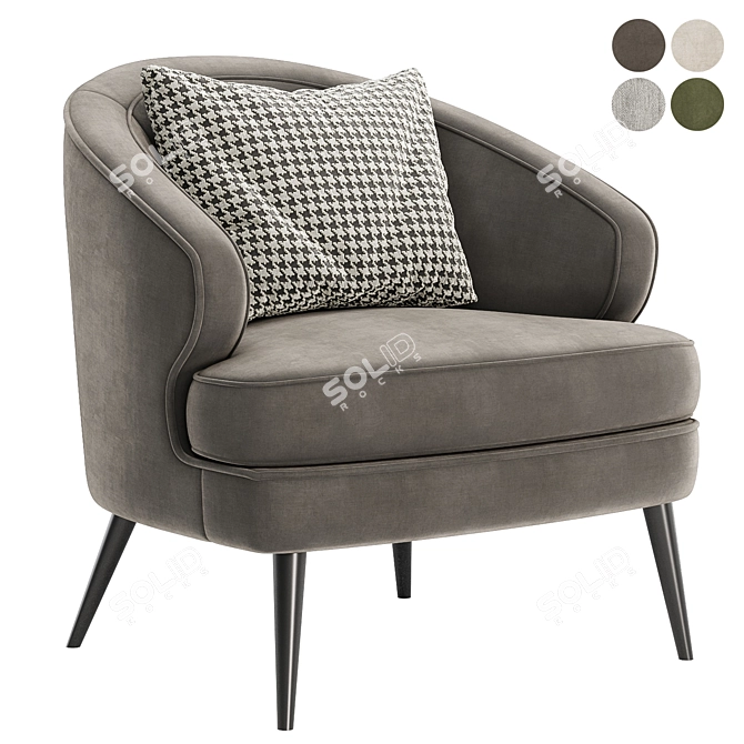 Elegant Xangai Armchair, Exceptional Comfort 3D model image 2