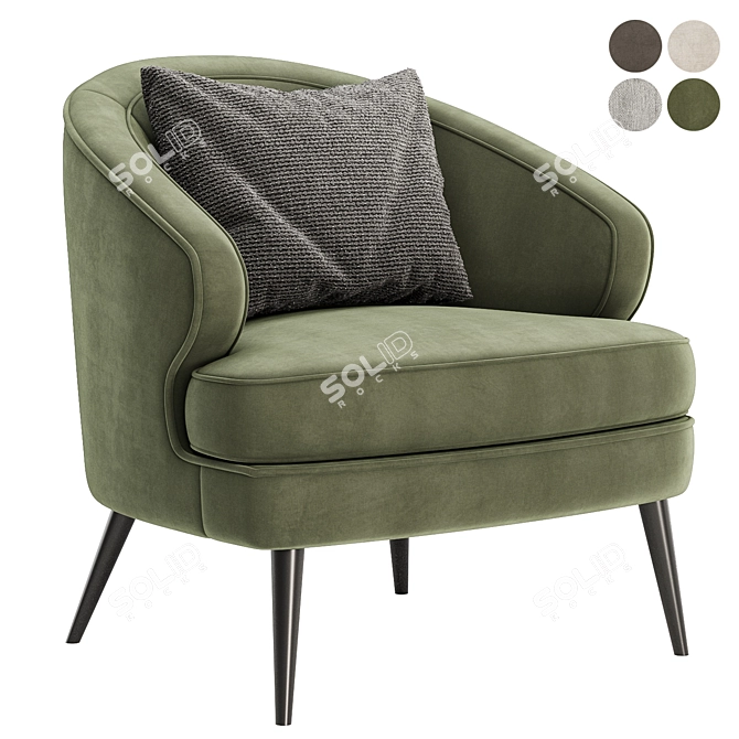 Elegant Xangai Armchair, Exceptional Comfort 3D model image 3