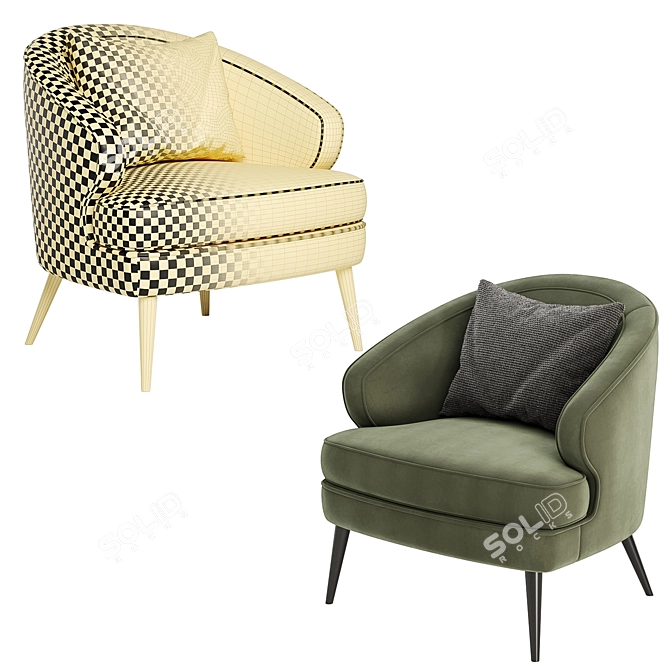 Elegant Xangai Armchair, Exceptional Comfort 3D model image 6