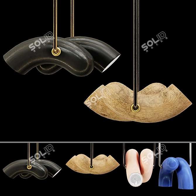 Hyphen Modular LED Pendant Lamp 3D model image 12