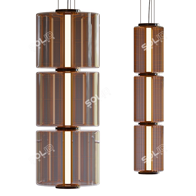 Column Pendant Light Fixture: Symmetry & Elegance 3D model image 5